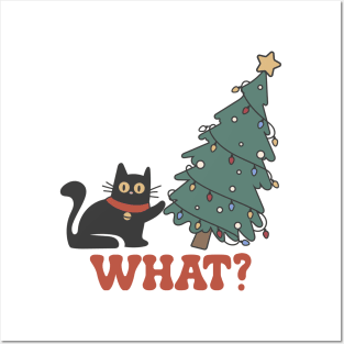 Funny Christmas Cat Posters and Art